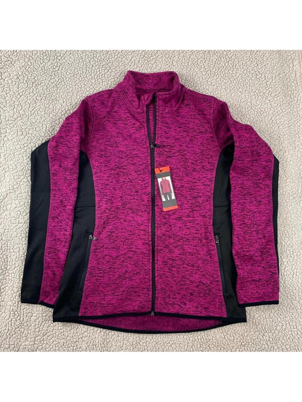 Marc New York Women’s Pink Black Ski Jacket Textured Winter Coat Size Medium